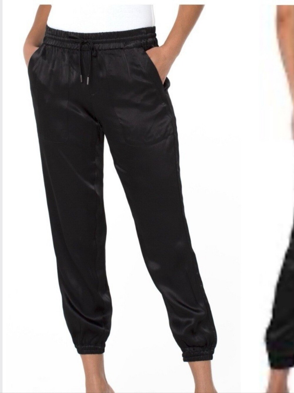 Liverpool Black Satin-like Joggers